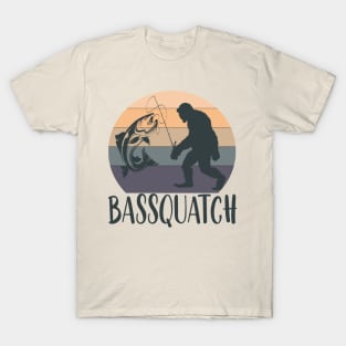 Bassquatch fisherman funny bigfoot gift T-Shirt